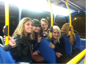 Jessica, Me, Kaitlin, Danielle on the bus