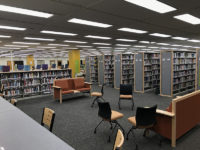 The library in Building 6. Photo by Bailey Perkins