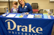 Drake Admissions Counselor Rachelle Setsodi and Lillyana Crist, 5 years old.