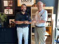 Taufeek Shah and DMACC President Rob Denson