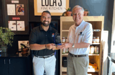 Taufeek Shah and DMACC President Rob Denson