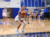Sophomore Whitney Jensen lines up for a free throw against Anoka-Ramsey on Nov. 6, 2025. Photo by Malkijah Rashad
